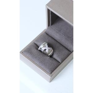 Bague Chaumet Liens Croisés Taille Xl Or Gris 18 Kt Diamants, Taille 52