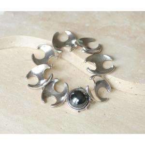 Henning Koppel pour Georg Jensen Bracelet en Argent Articulé Fermoir Hématite no. 130B