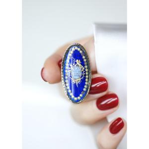 Bague Sentimentale Amitié XVIIIe Siècle Email Or et Argent