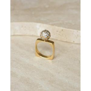 Bague Boule Diamant Dinh Van en Or Jaune Années 70