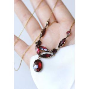 Collier Ancien Draperie Grenats de Perpignan sur Or Rose