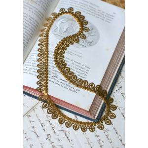 Collier Victorien Draperie Collerette en Or Jaune
