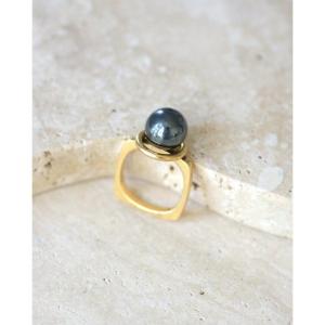 Dinh Van Bague Boule Spirale en Or Jaune et Hématite 1970