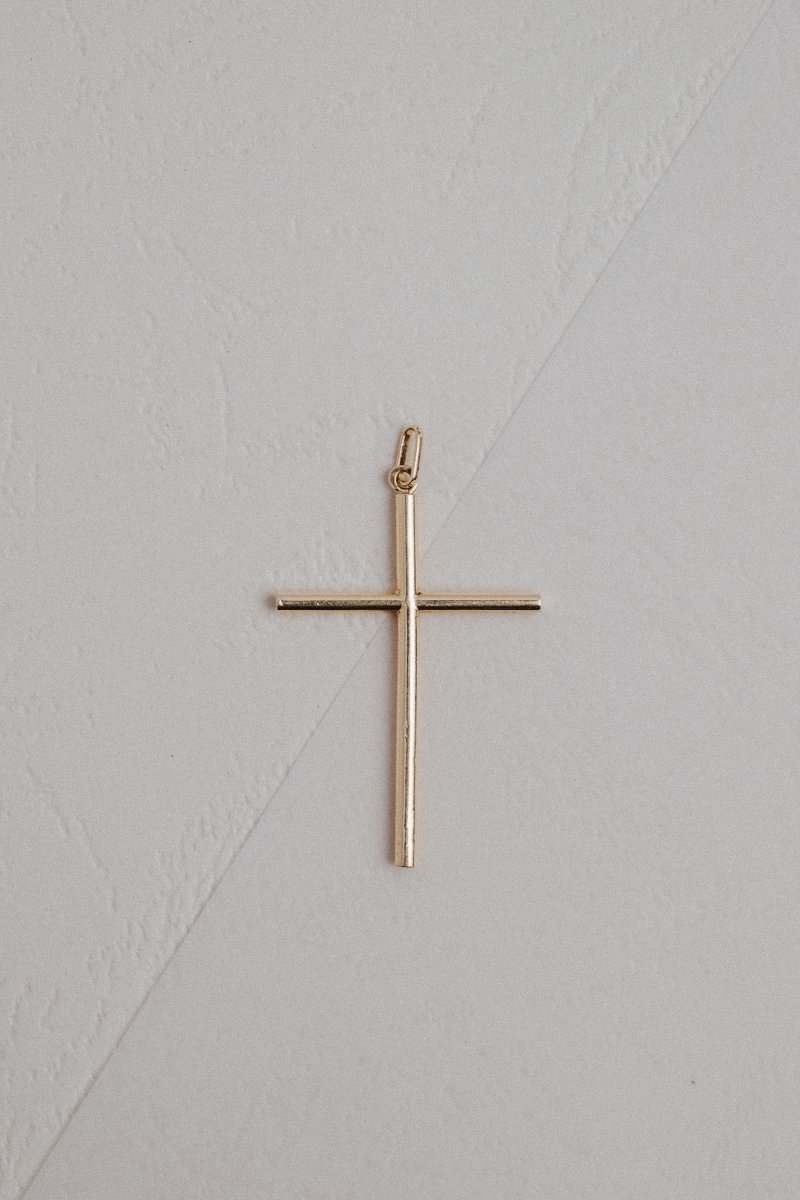 Round Wire Cross In 750/000 Yellow Gold.-photo-3