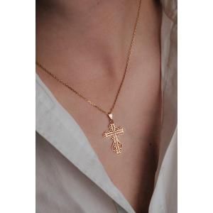 Croix filigranée en or jaune 750/000
