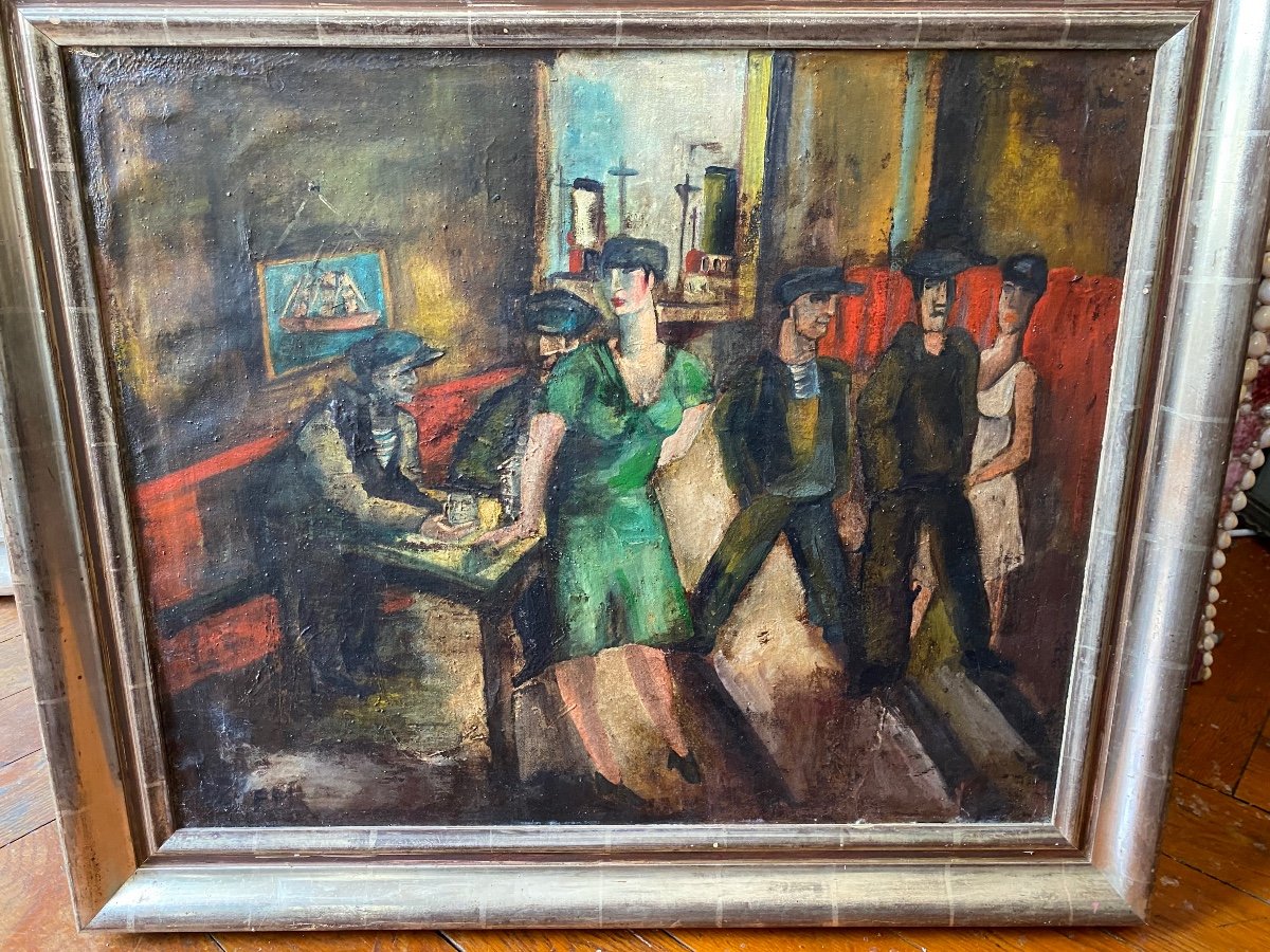 Frans Masereel Painting Sailors In Cabaret Belgian Painting Belgium-photo-4