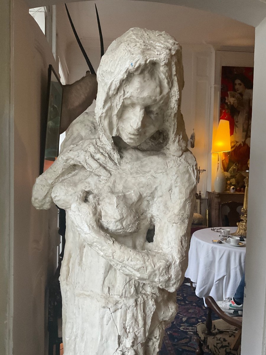 Statue Sculpture Plâtre Début XXeme étude Cabinet De Curiosité -photo-1