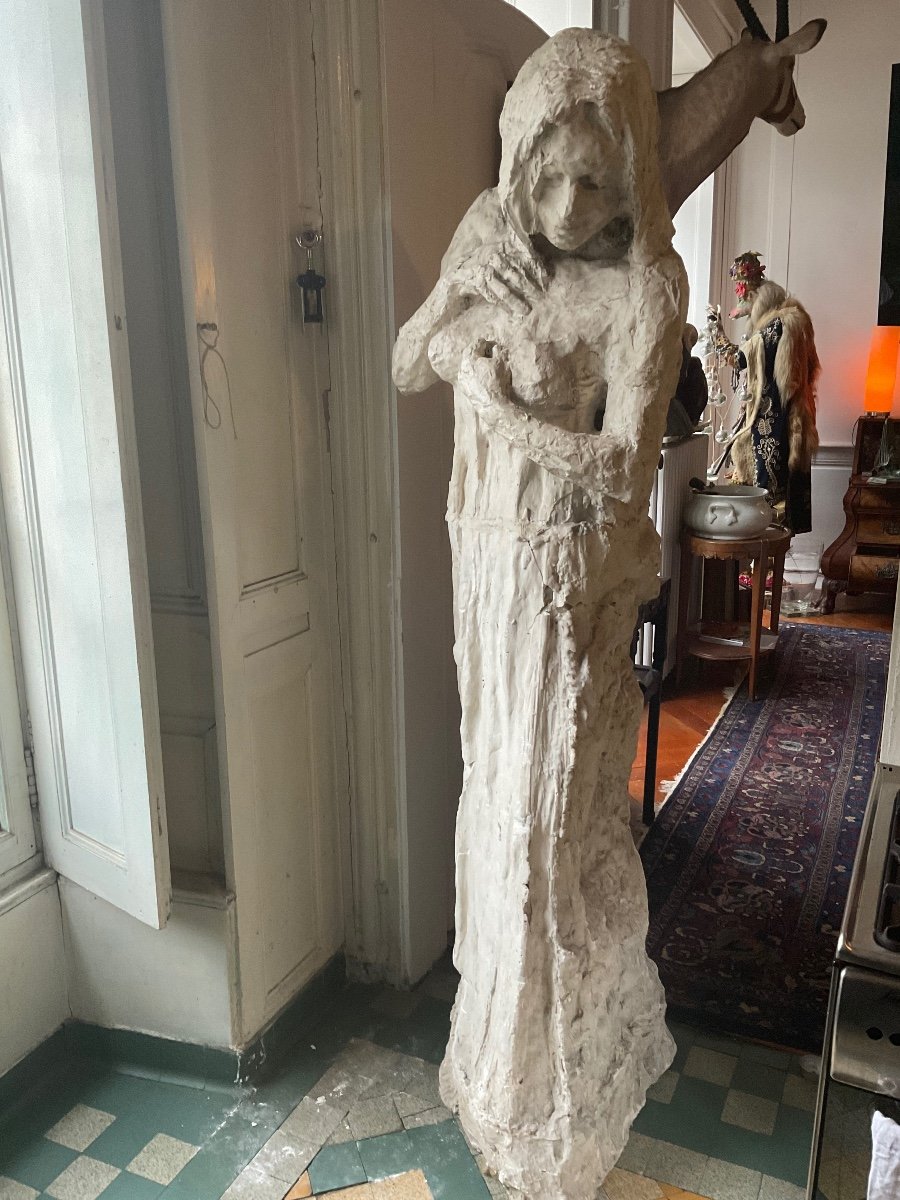 Statue Sculpture Plâtre Début XXeme étude Cabinet De Curiosité 