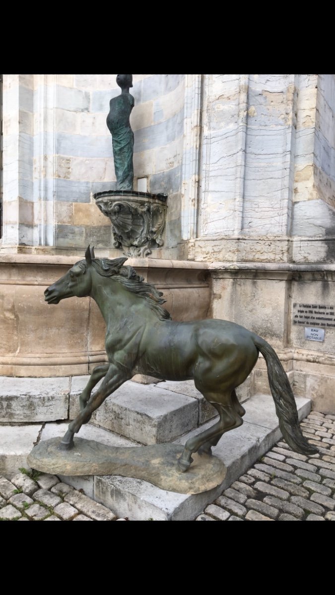 Cheval En Bronze Sculpture équitation Hippisme 