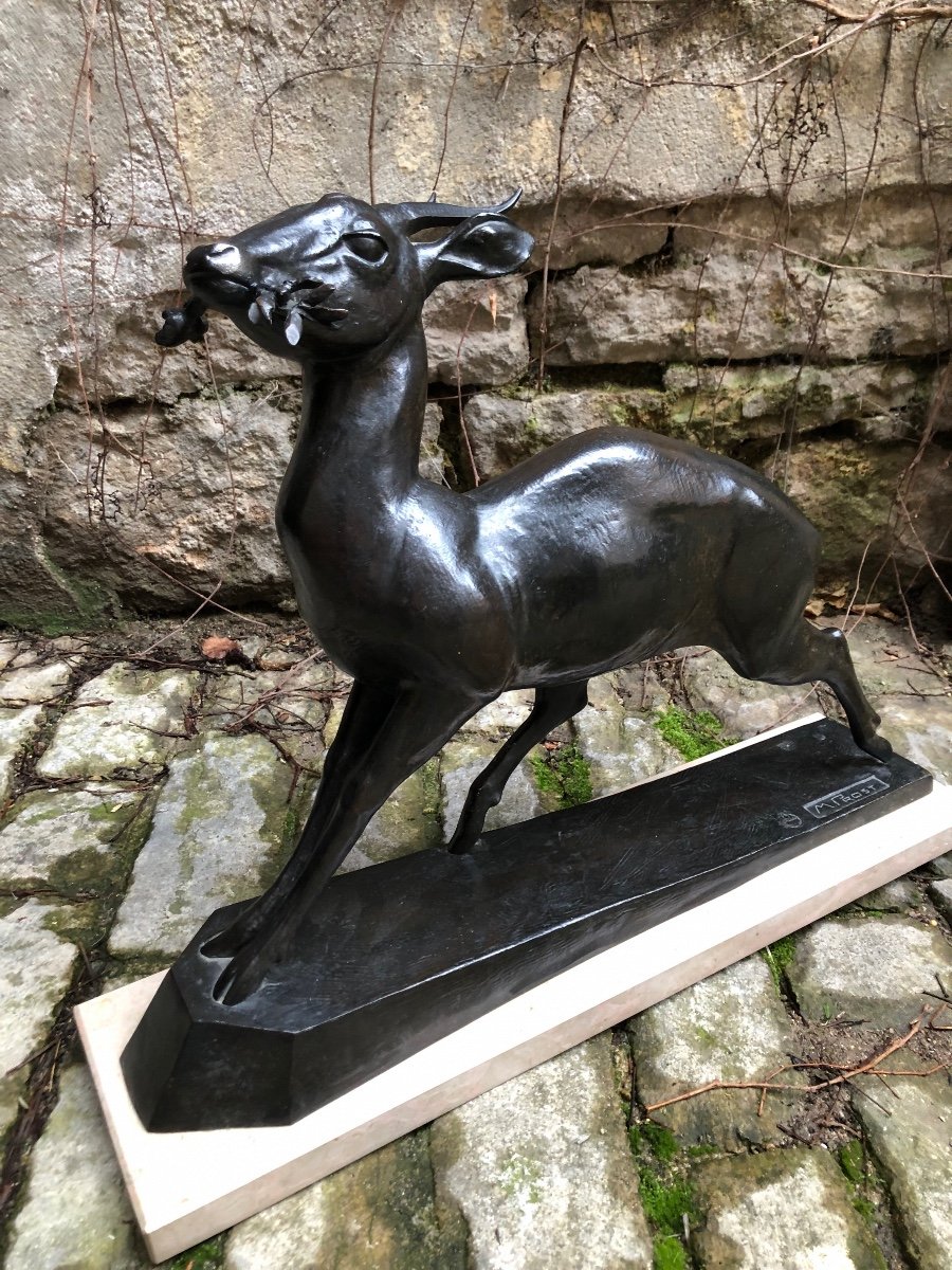 Maurice Prost Bronze Animalier Gazelle Tetracere 