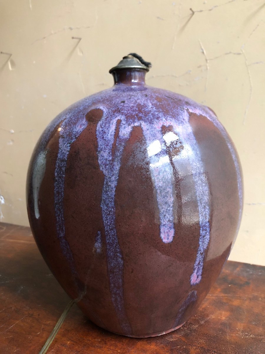 Primavera Ceramic Ball Vase 20th Century Design Sang De Boeuf 