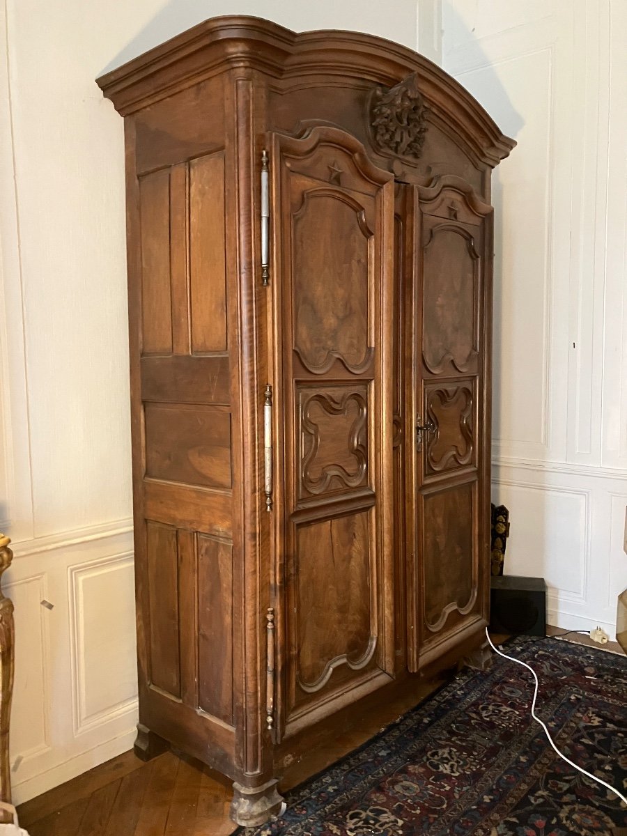 Armoire De Château XVIII ème Noyer Mobilier Antiquités Meubles -photo-2