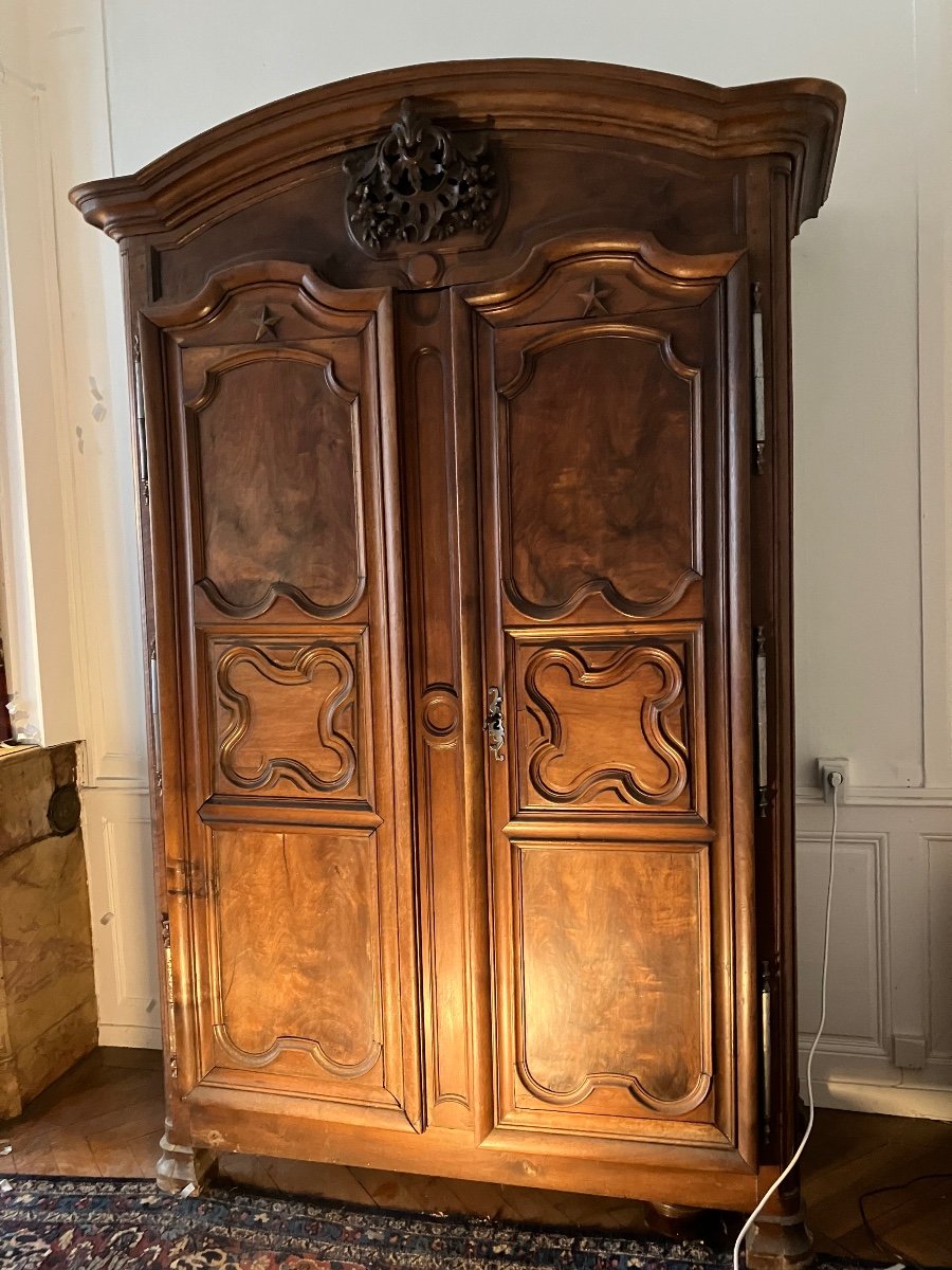 Armoire De Château XVIII ème Noyer Mobilier Antiquités Meubles 