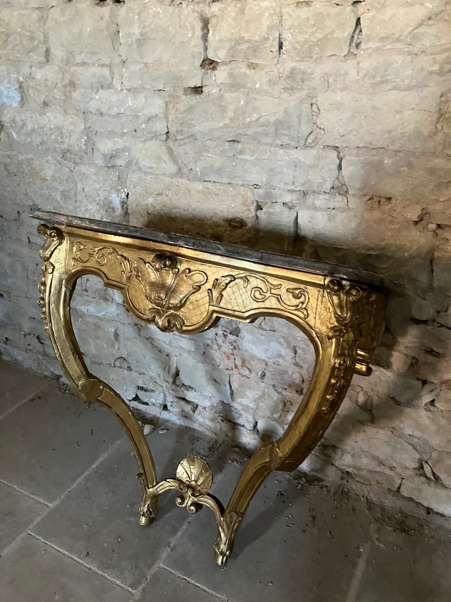  Console Louis XIV En Bois Doré Mobilier Meuble -photo-7