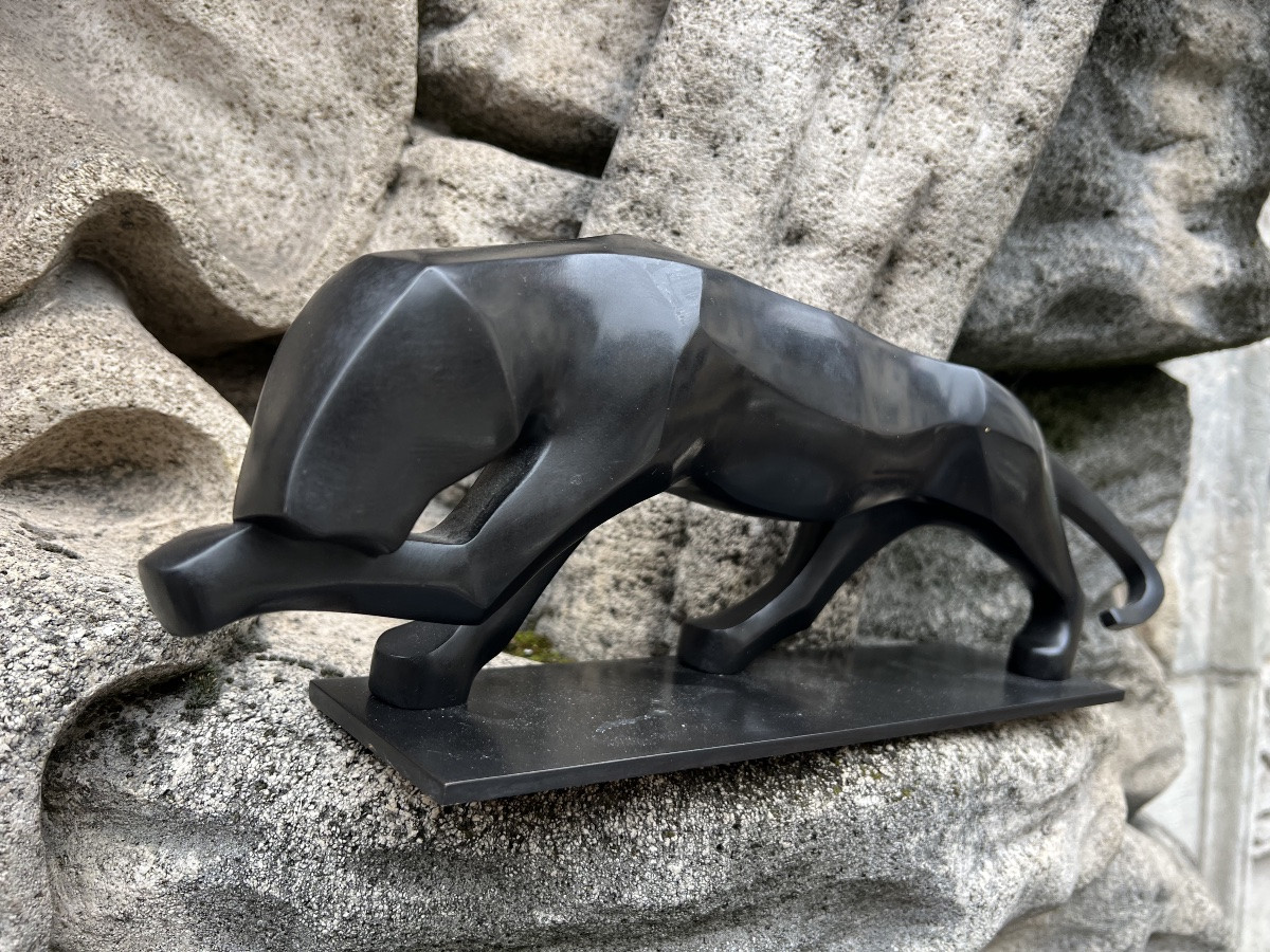 Boudon Gérard panthère bronze sculpture deroyaum design animalier -photo-2