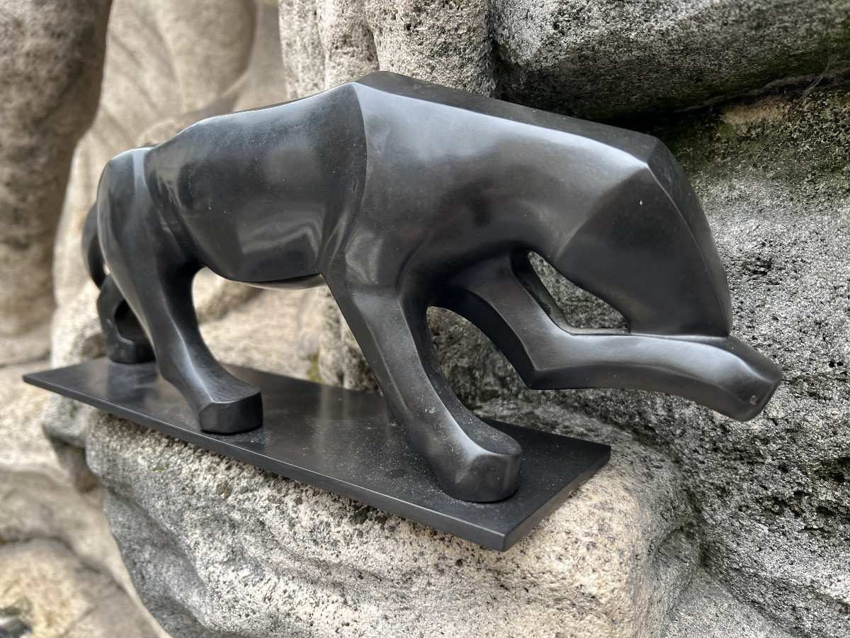 Boudon Gérard panthère bronze sculpture deroyaum design animalier 