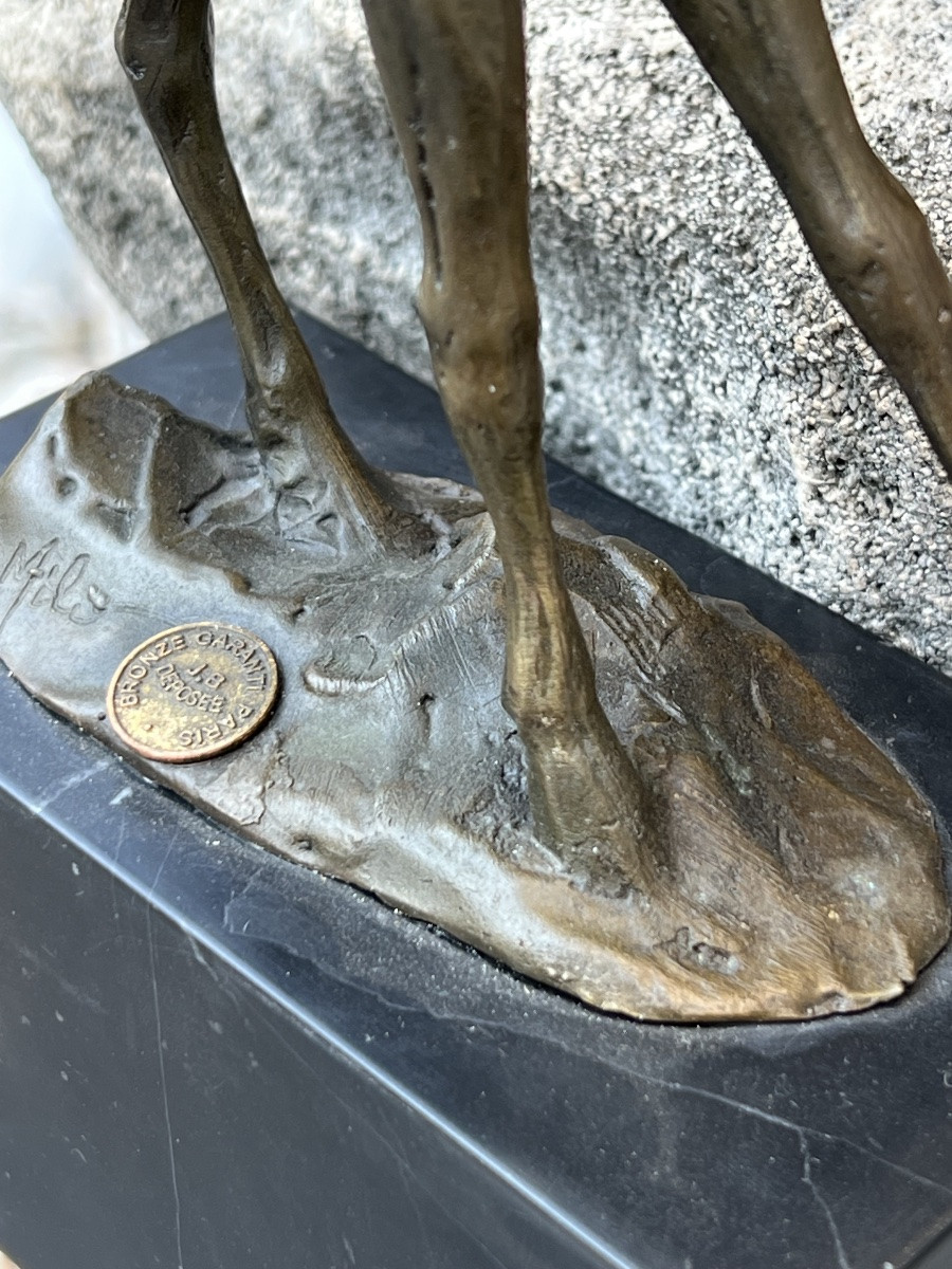 Bronze girafe sculpture animalière Milo giraffa zaraffa -photo-3