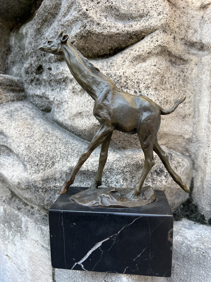 Bronze girafe sculpture animalière Milo giraffa zaraffa -photo-5