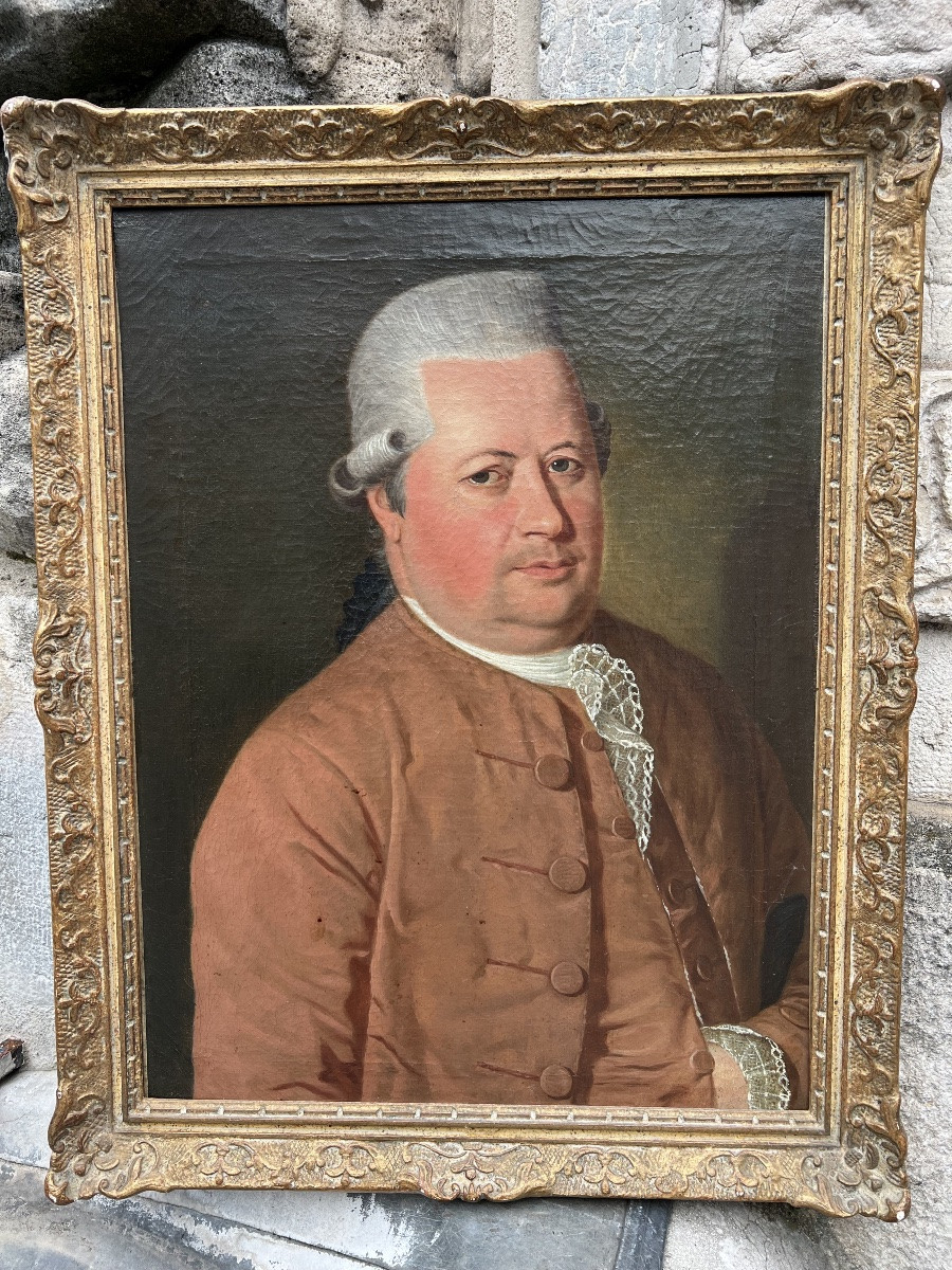 Tableau peinture portrait XVIII ème gentilhomme -photo-3