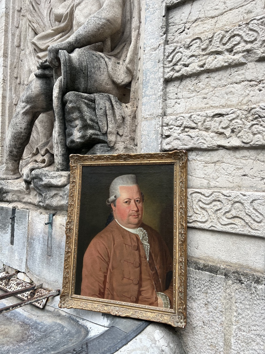 Tableau peinture portrait XVIII ème gentilhomme 