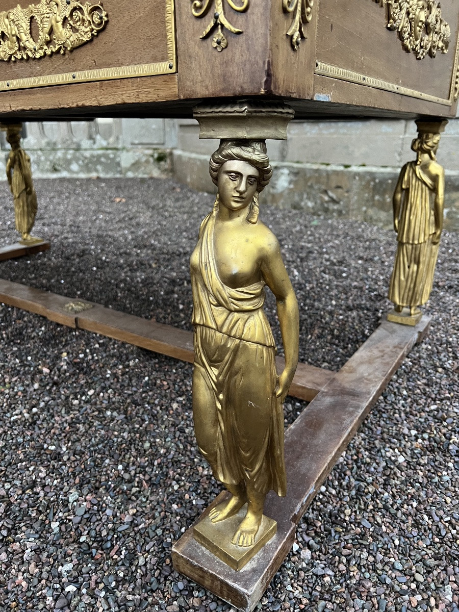 Bureau style empire cariatide en bronze empire meuble -photo-1