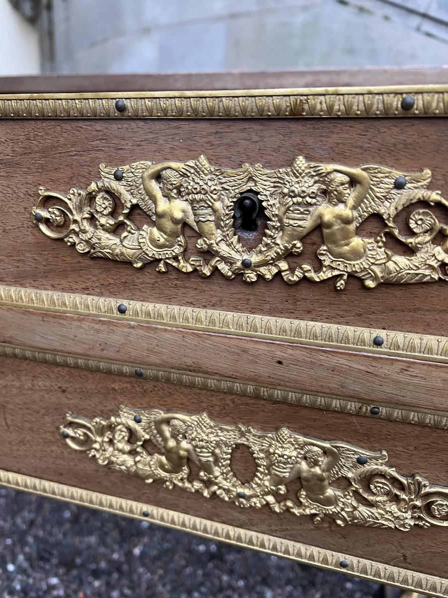 Bureau style empire cariatide en bronze empire meuble -photo-4