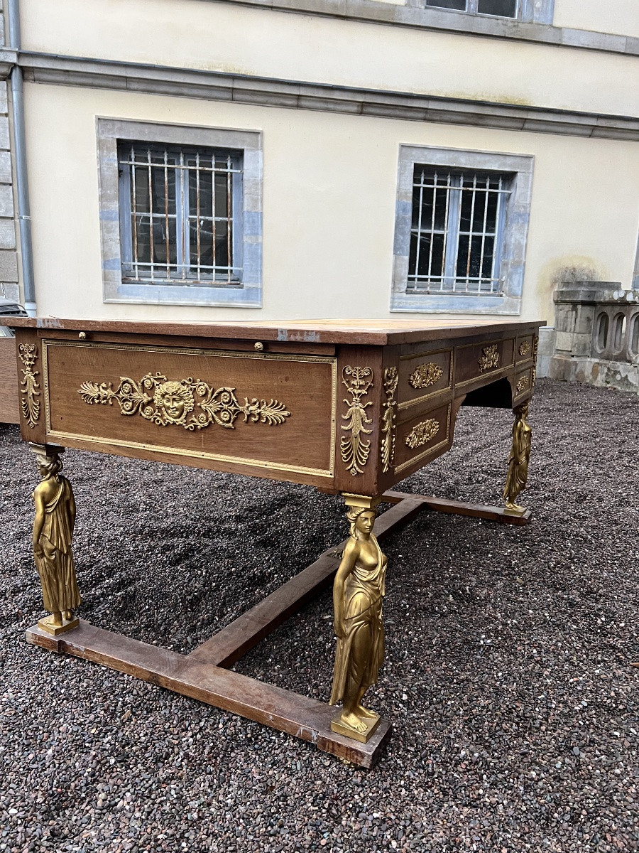 Bureau style empire cariatide en bronze empire meuble -photo-6