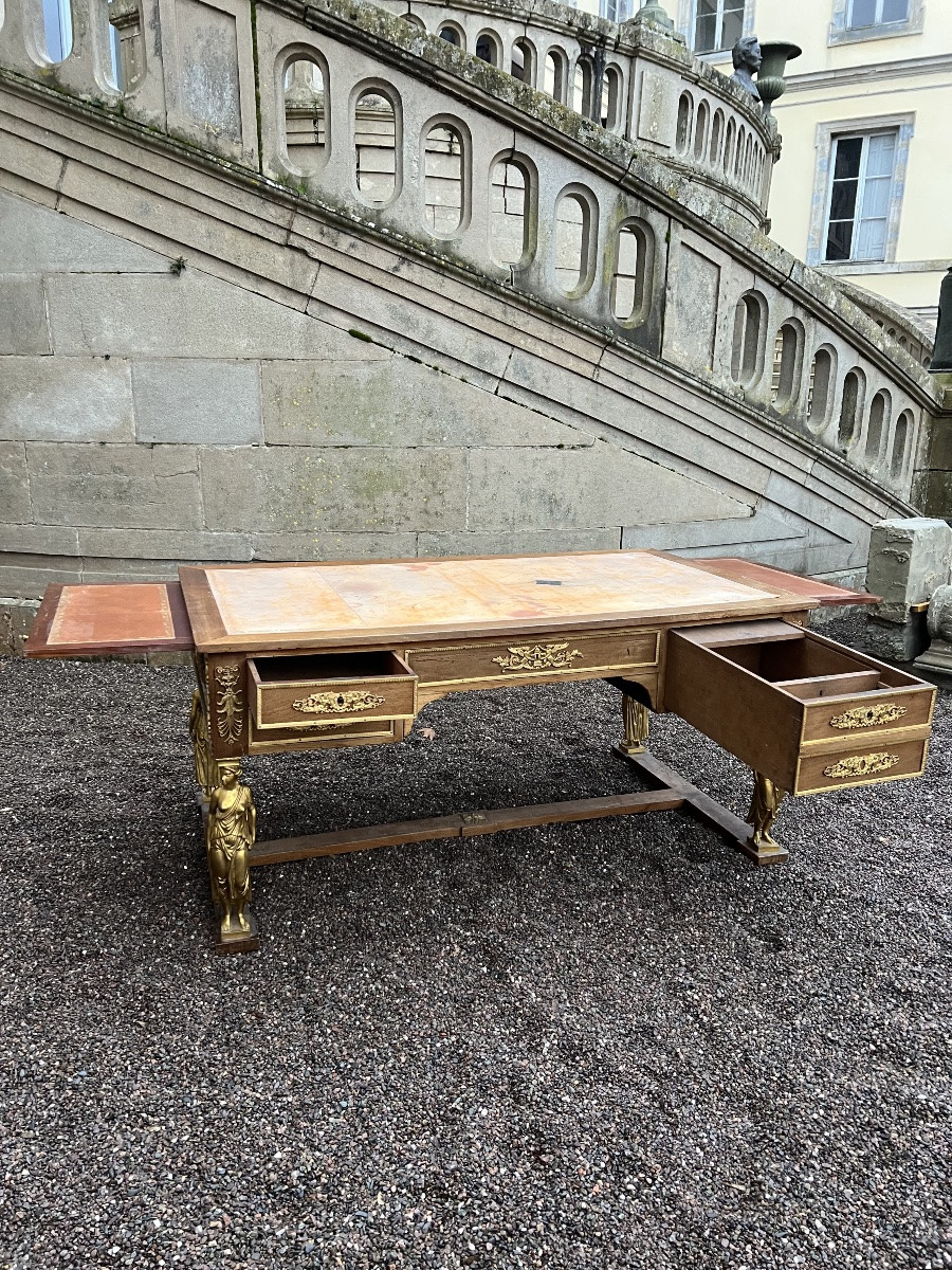 Bureau style empire cariatide en bronze empire meuble -photo-8