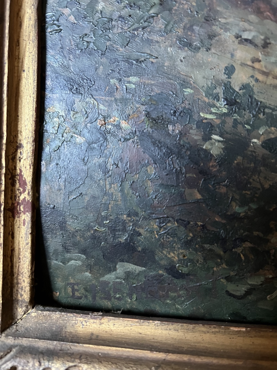 émile Isenbart, Painter From Besançon, Painting Of A Waterfall (hsp)-photo-4