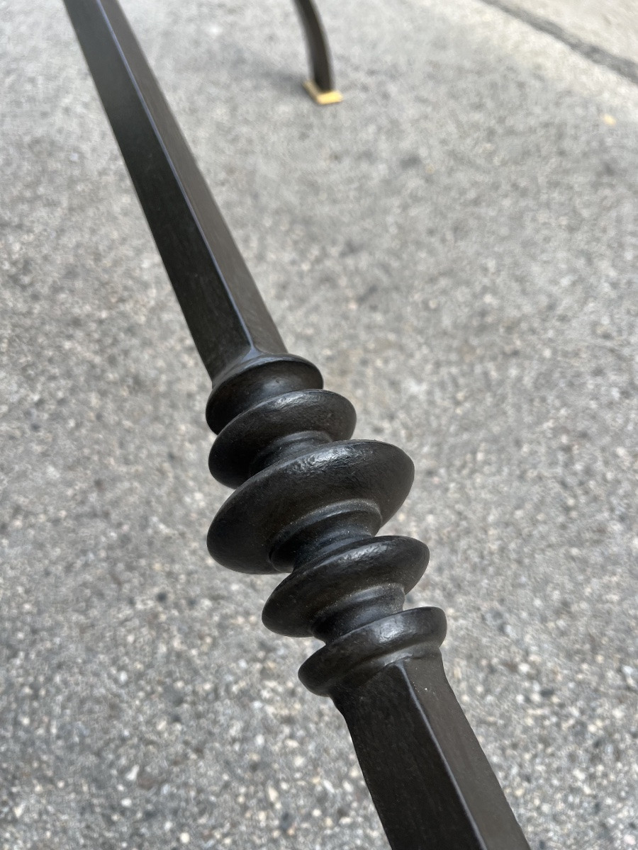 Table en marbre et acier design 1970  table salle à manger designer  art du XX ème décorateur -photo-3