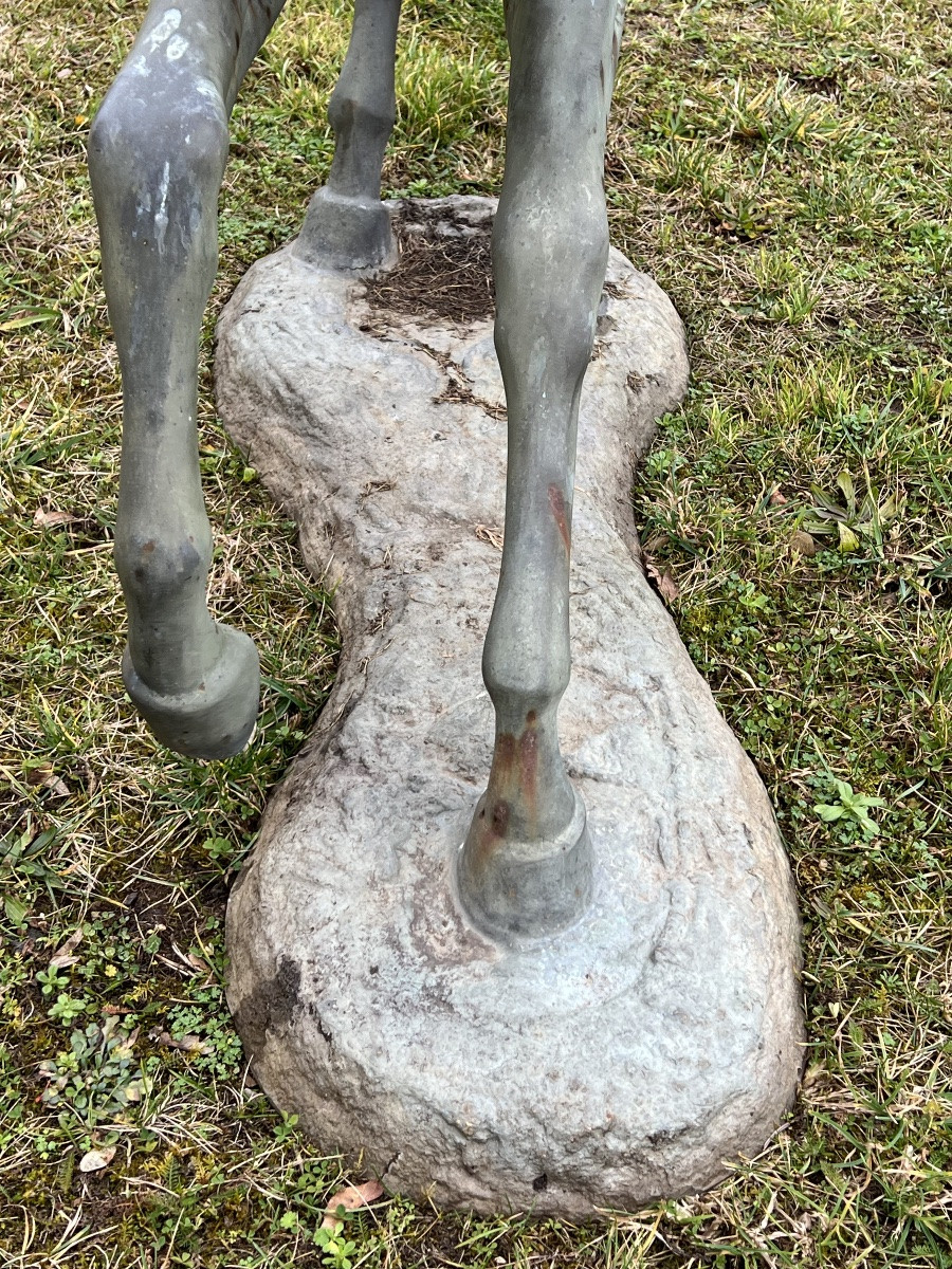 Cheval en bronze  sculpture hippisme course  équitation -photo-3
