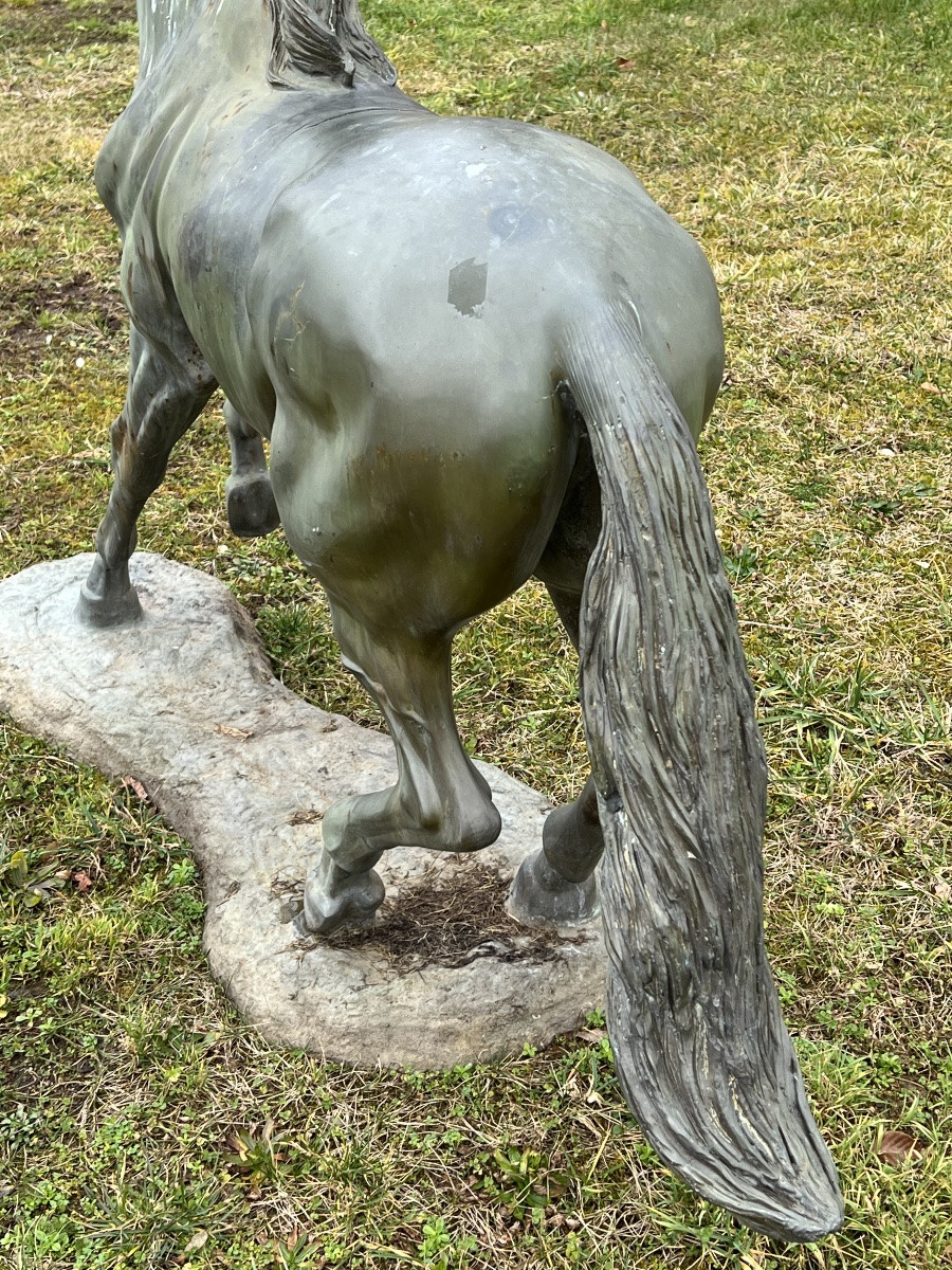 Cheval en bronze  sculpture hippisme course  équitation -photo-4