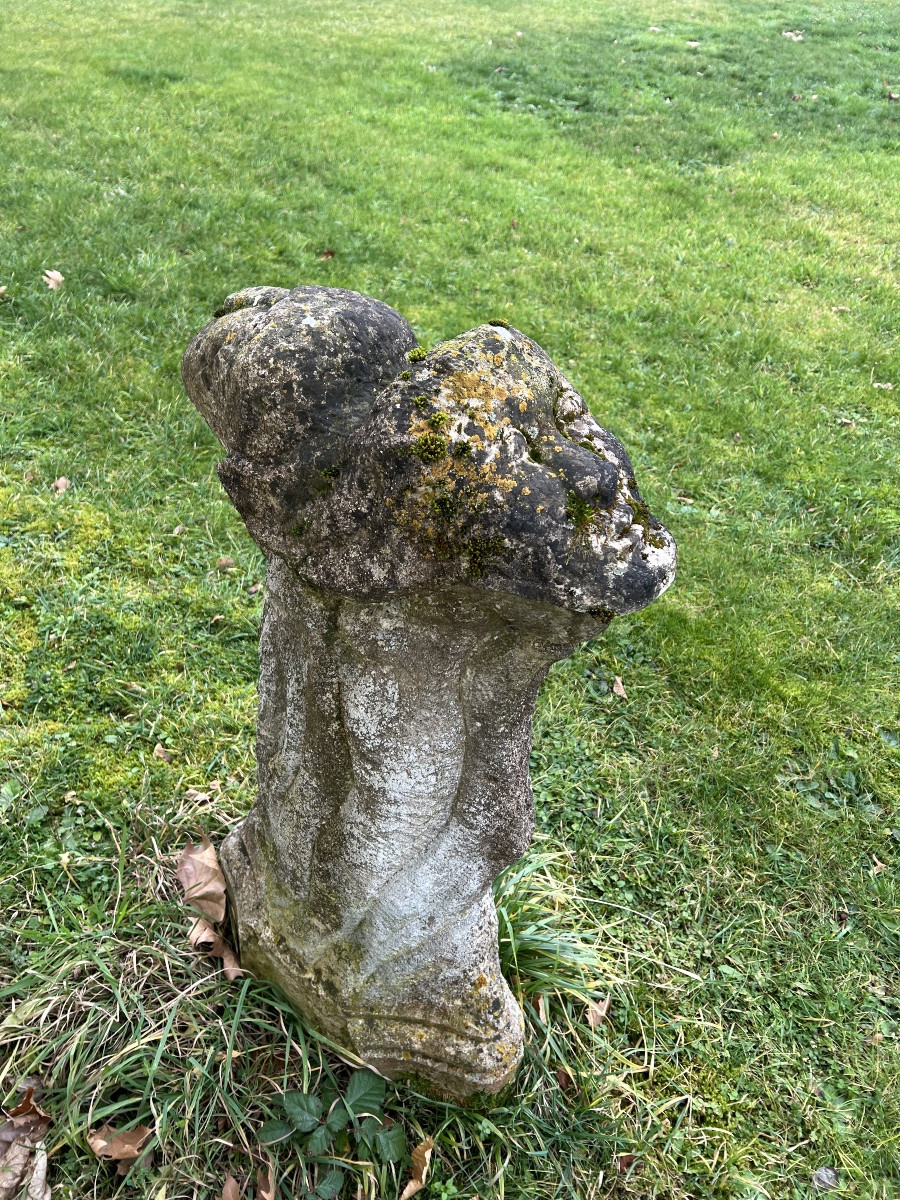 Pierre de parc borne sculpture en pierre zoomorphe -photo-6