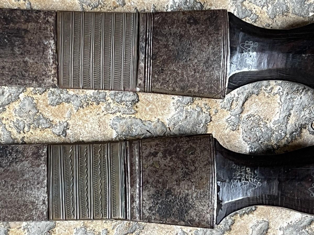 Couteaux indien Inde XVIII arme blanche filet argent orientaliste orient collection -photo-1