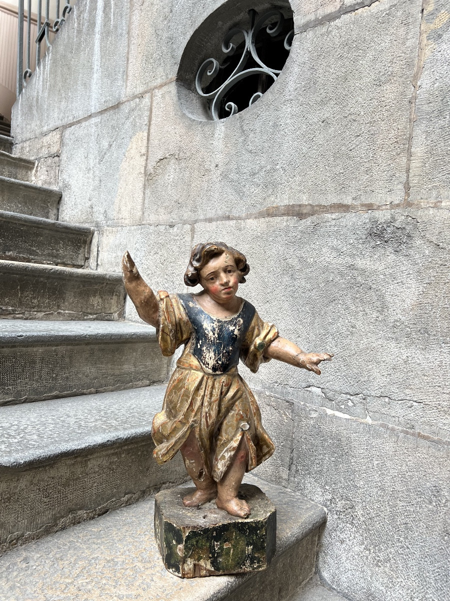 Statue religieuse bois polychrome baroque sculpture religion -photo-2