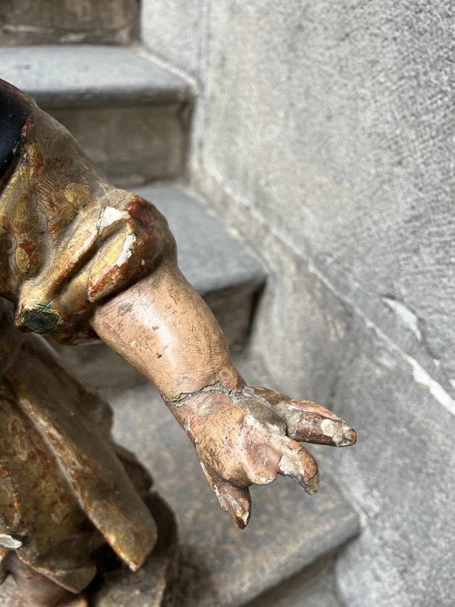 Statue religieuse bois polychrome baroque sculpture religion -photo-6