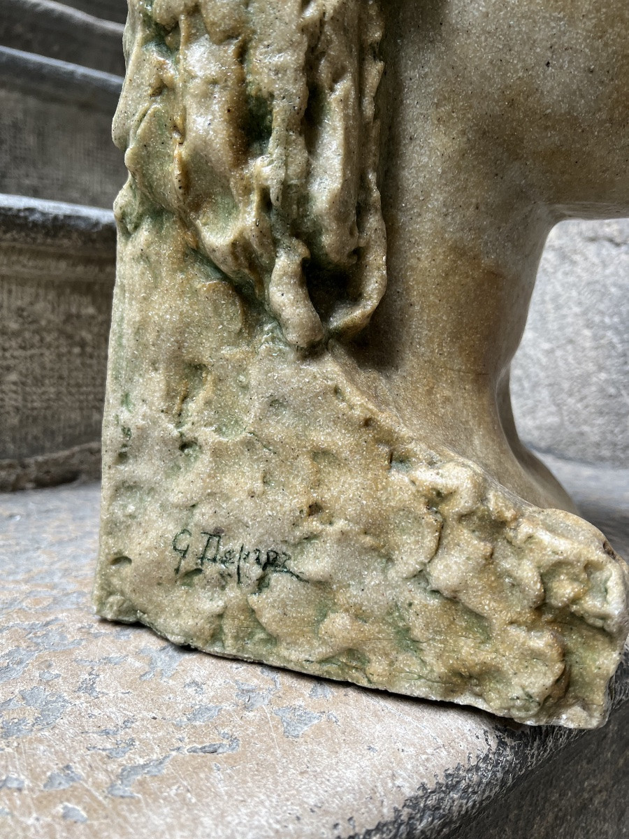 Paul Gaston déprez buste en cire sculpture -photo-2