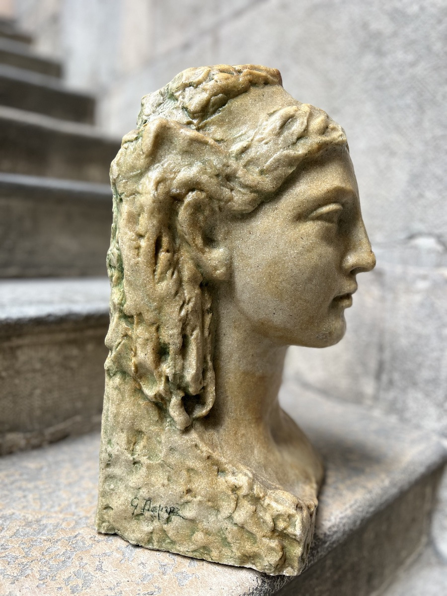 Paul Gaston déprez buste en cire sculpture -photo-3