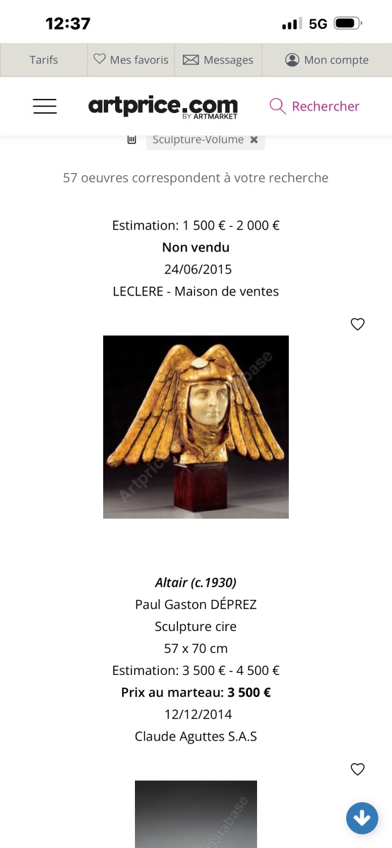 Paul Gaston déprez buste en cire sculpture -photo-4