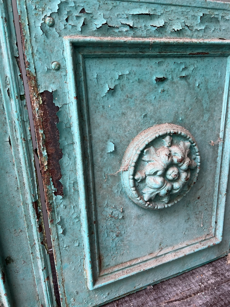 Matériaux ancien porte de boucherie en acier façade de magasin devanture décoration -photo-3