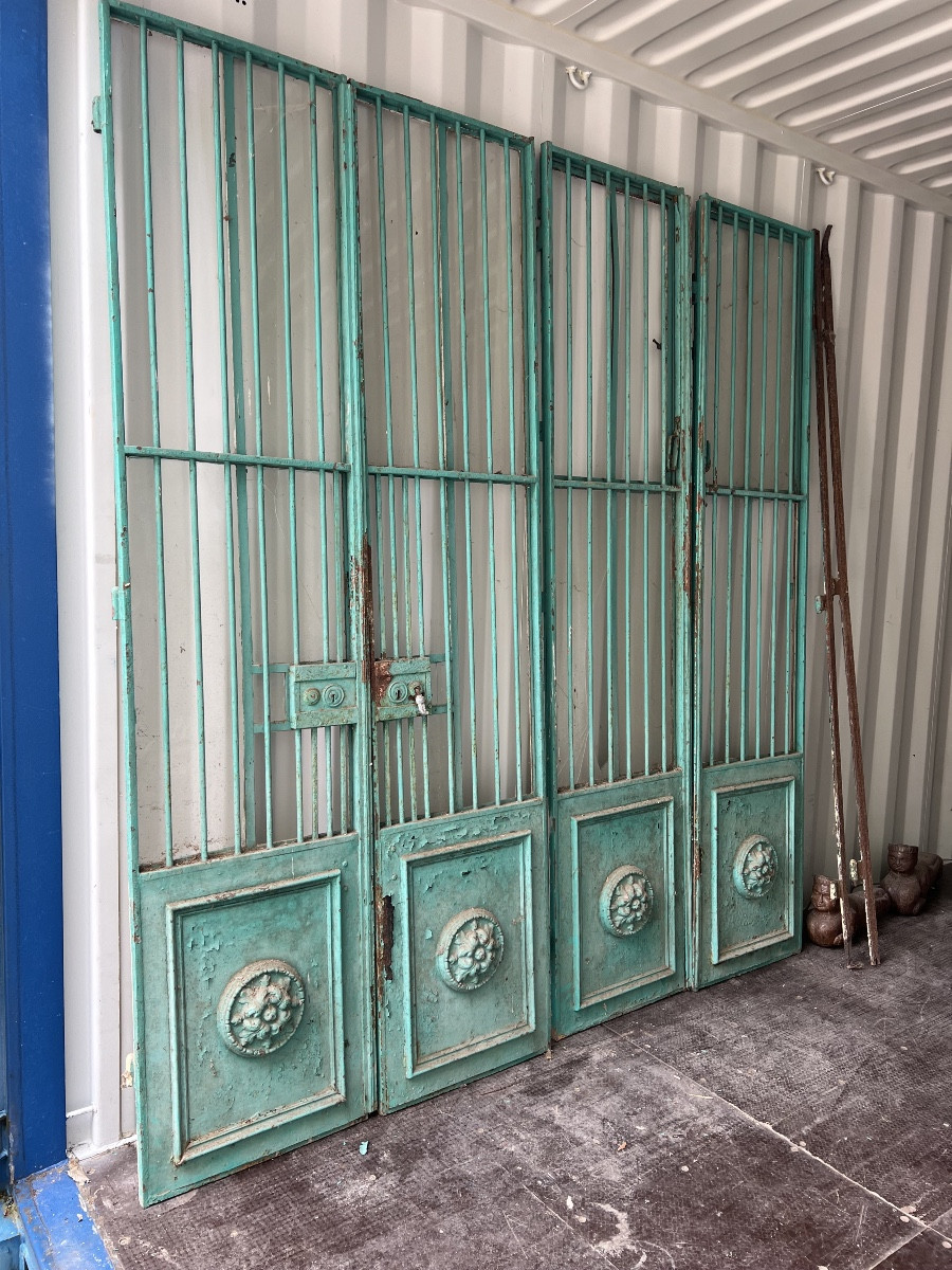 Matériaux ancien porte de boucherie en acier façade de magasin devanture décoration 