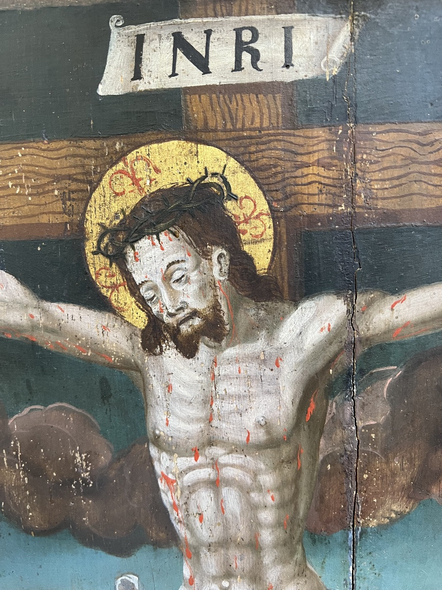 Religious Painting XVI Century Crucifixion Of Christ Painting Religion Marie Madeleine-photo-3