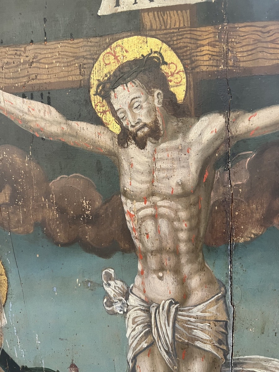 Religious Painting XVI Century Crucifixion Of Christ Painting Religion Marie Madeleine-photo-3
