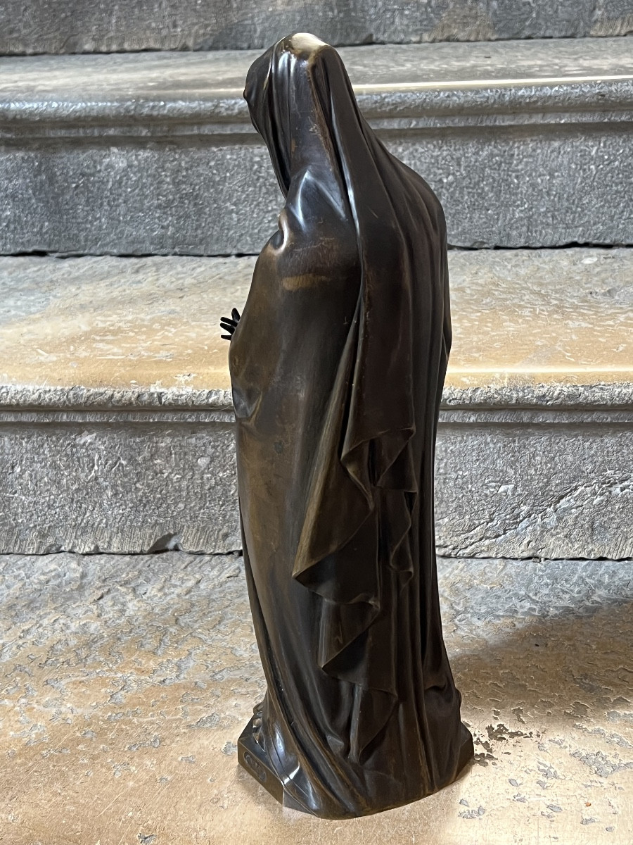Bronze Virgin And Child Jean Marie Bonnassieux Poussielgue Rusand-photo-3