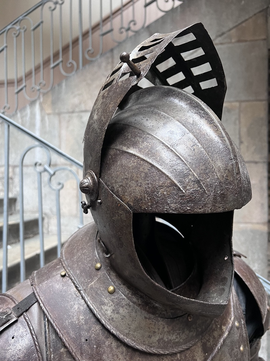 Armure XIX ème en acier décorateur médiéval chevalier-photo-1