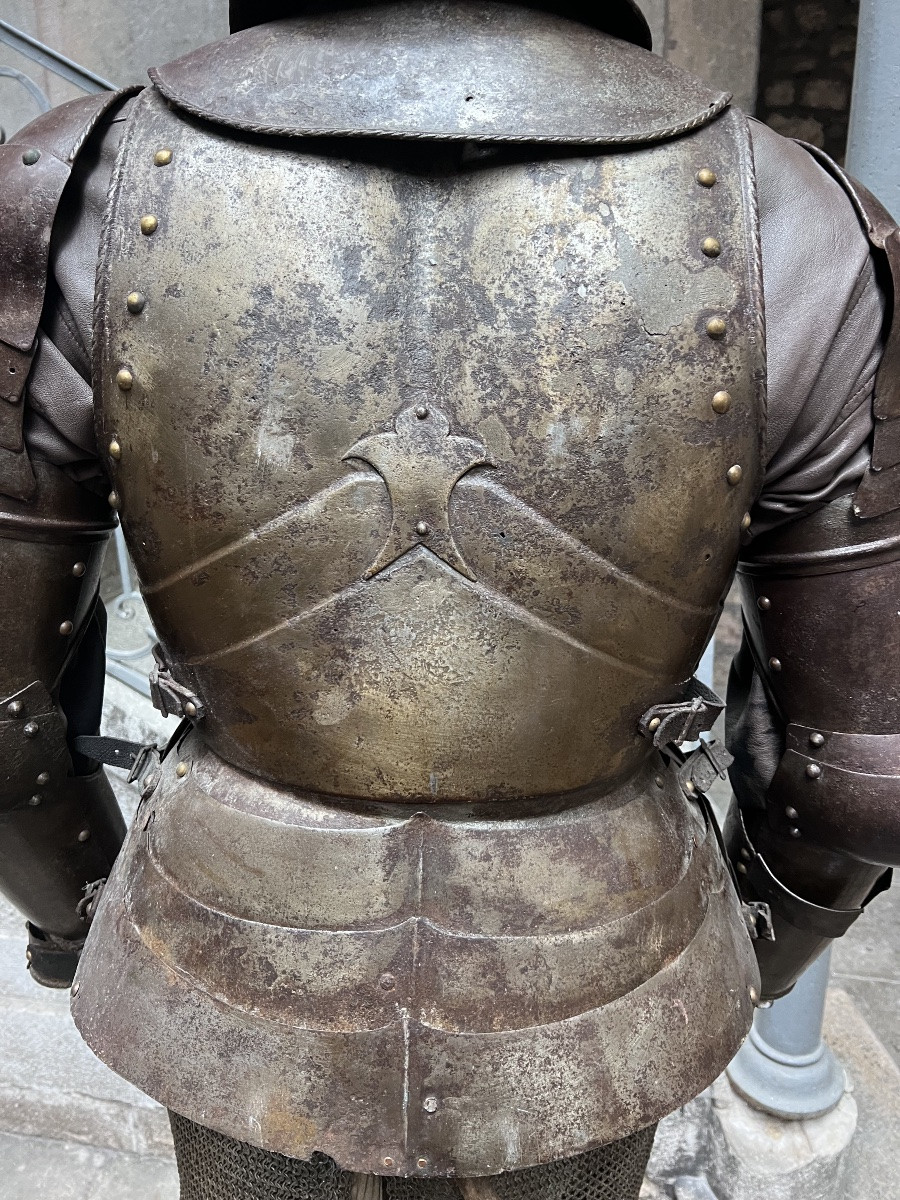Armure XIX ème en acier décorateur médiéval chevalier-photo-4