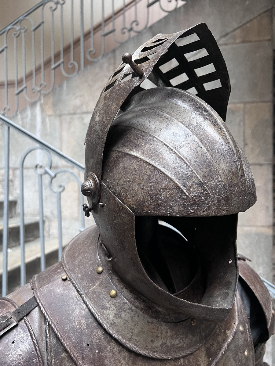 Armure XIX ème en acier décorateur médiéval chevalier-photo-6