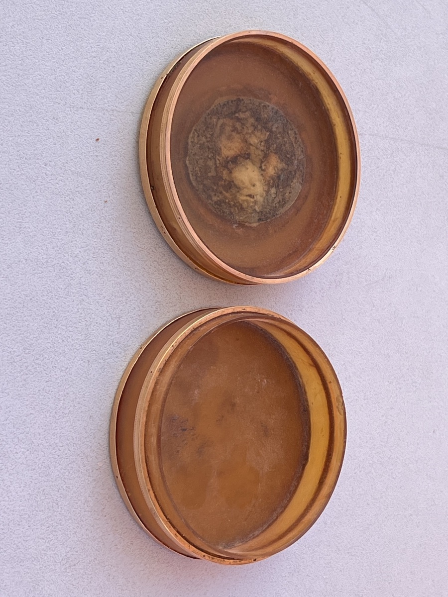 Gold And Horn Box 18th Century Pill Box Gold-photo-5