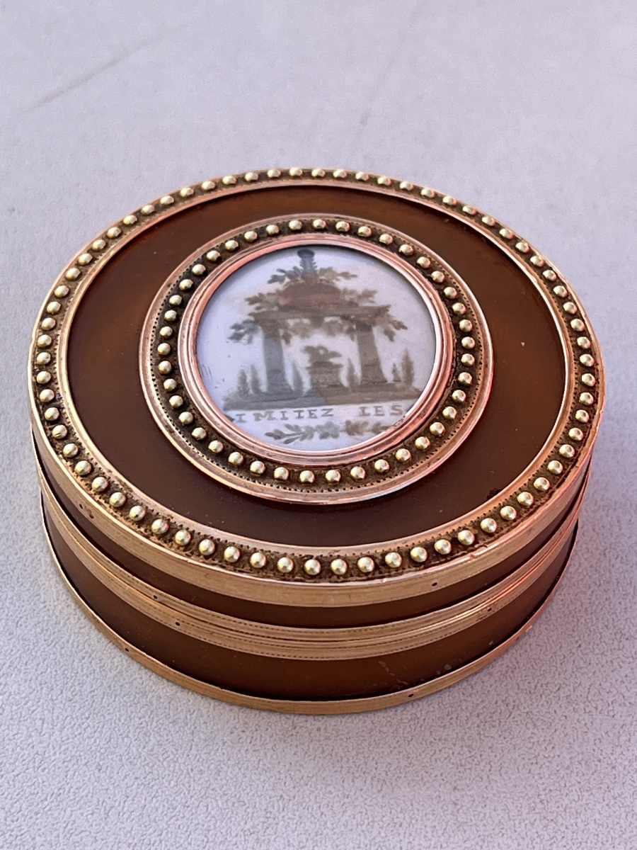 Gold And Horn Box 18th Century Pill Box Gold