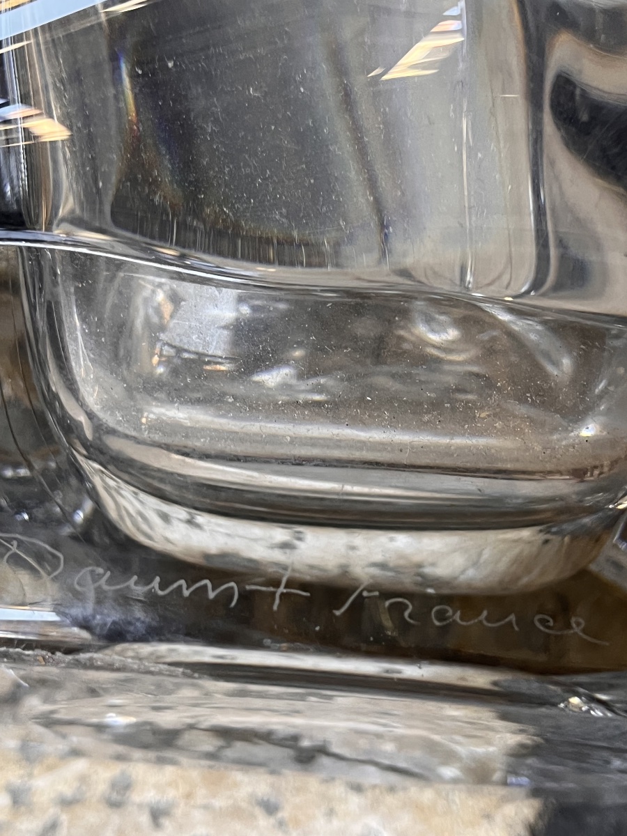 Daum France vase verrerie pressé moulé design 70-photo-3